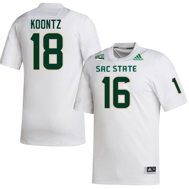 Sacramento State Hornets #18 Kyle Koontz College Football Jerseys Stitched-White